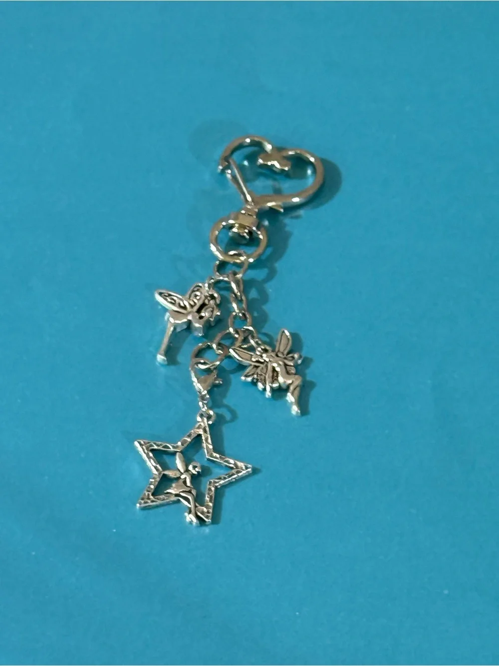 NWT Silver Fairy & Star Charm Keychain/ Bag Charm- Handmade